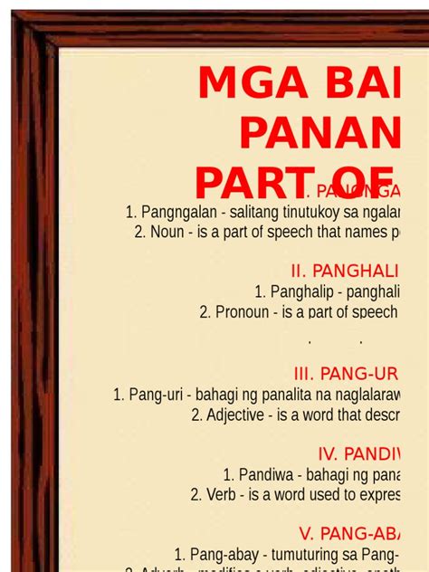 part in Tagalog .